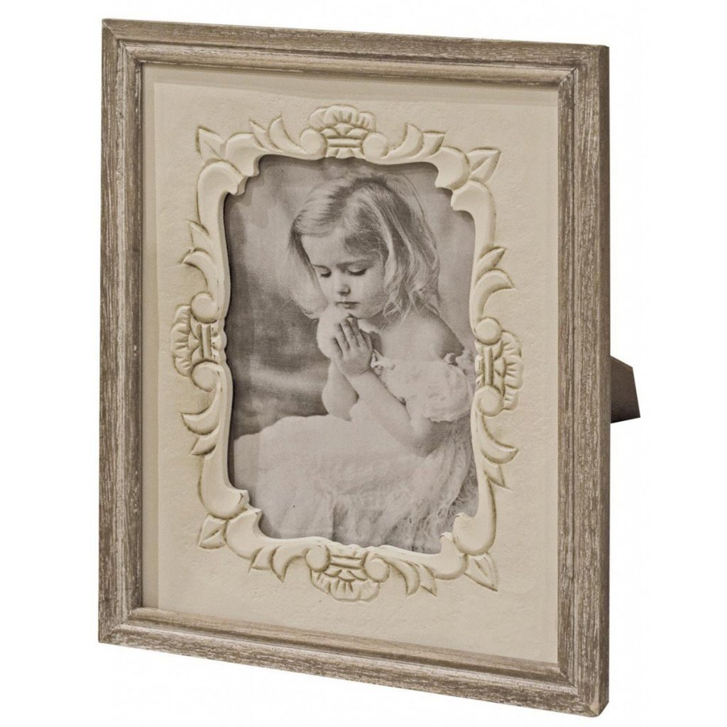 zjw012_Antique Cream Brown Rectangle Photo Frame