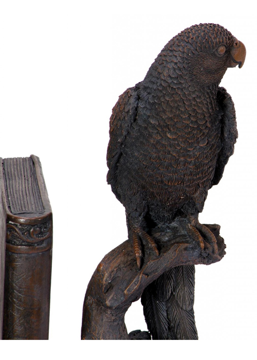 SPW004_1_Pair of Antique Style Parrot Bookends