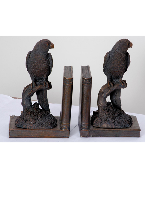 SPW004_Pair of Antique Style Parrot Bookends