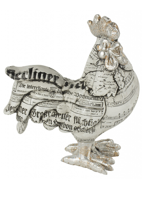 SPW005_Vintage Style Rooster Silver Ornament