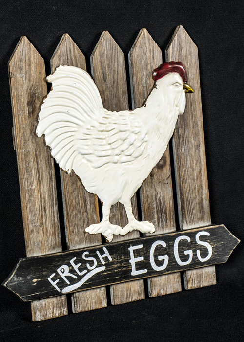 SYD001_1_Rustic Wooden Tin Hen Wall Plaque