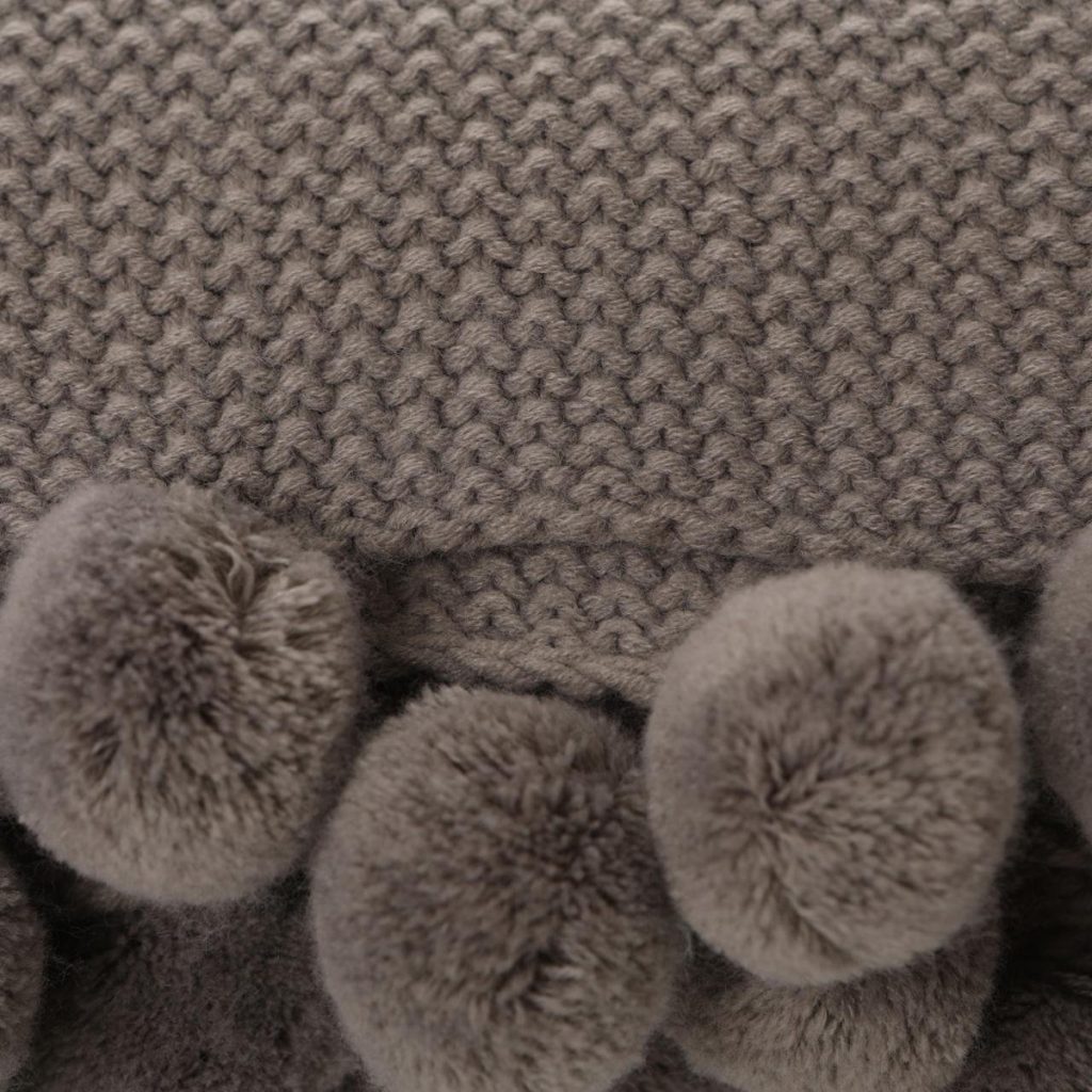 47964-1_Contemporary Pom Pom Grey Taupe Blanket