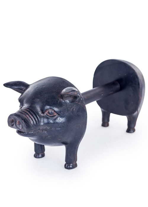 ET272 a Black Brown Pig Kitchen Roll Holder