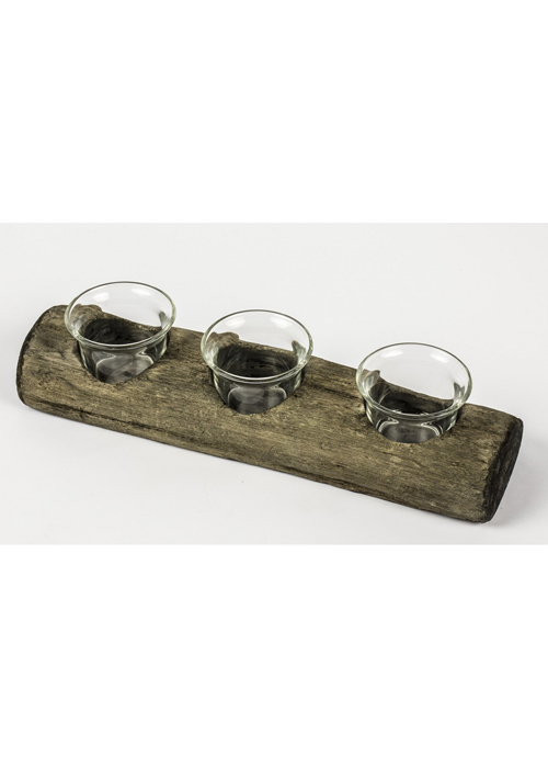 MNX265_1_Brown Driftwood Tealight Holder