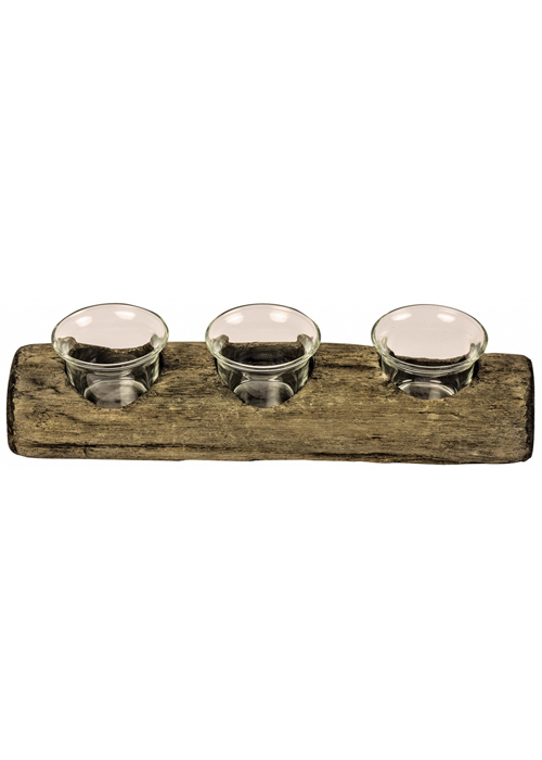 MNX265_Brown Driftwood Tealight Holder