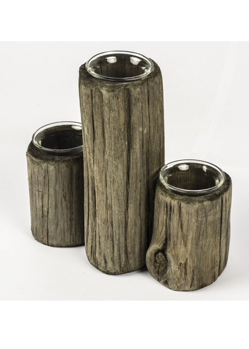 MNX266_1_Rustic Brown Driftwood Triple Candle Holder