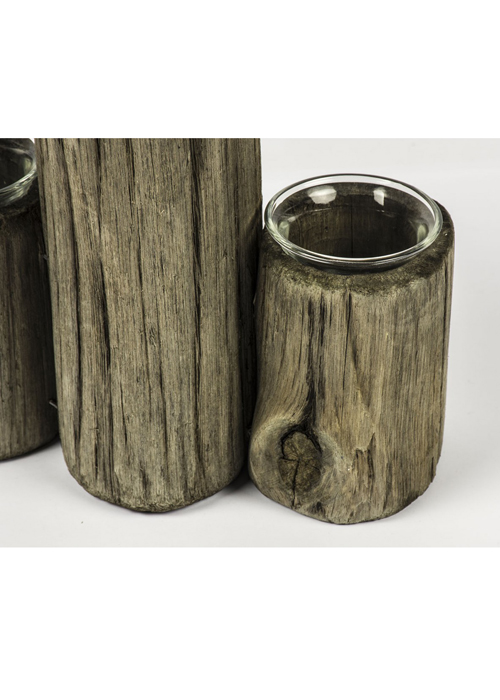 MNX266_2_Rustic Brown Driftwood Triple Candle Holder