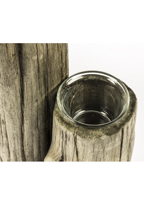 MNX266_3_Rustic Brown Driftwood Triple Candle Holder