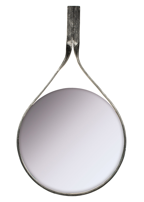 MNX279_Contemporary Silver Grey Round Mirror