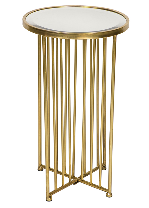 MNX294_Art Deco Style Gold Metal Mirror Table