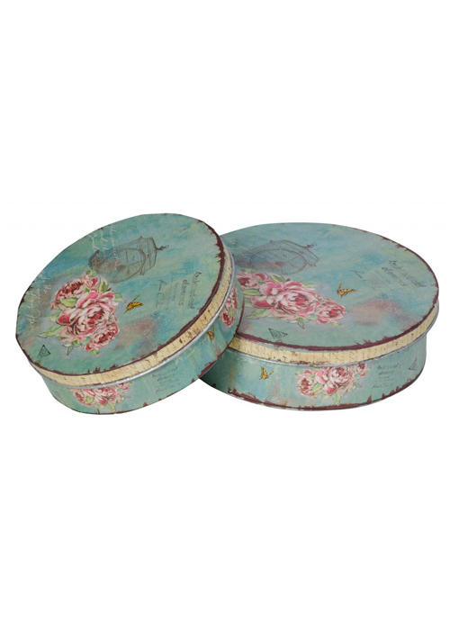 NYC098_Vintage Floral Rose Butterfly Storage Tins