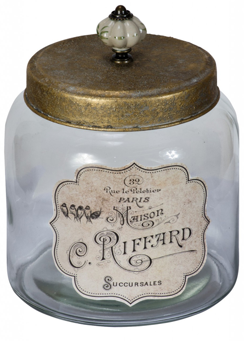 NYC129__French Vintage Style Lidded Glass Jar