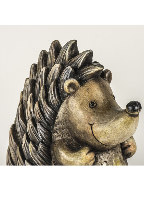 OHU003_2_Lovely Hedgehog Brown Garden Ornament