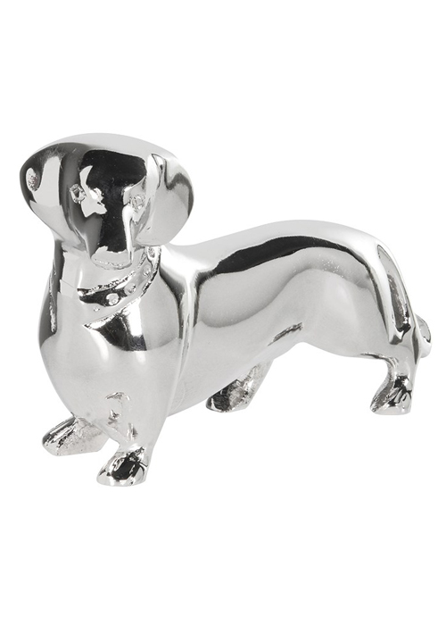 Silver Metal Dachshund Dog Ornament Interior Flair