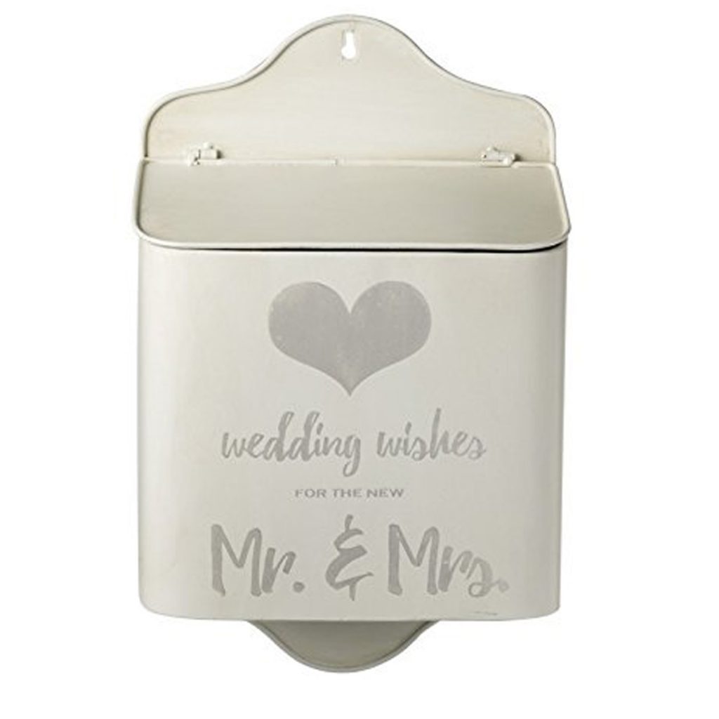 lbx114 White Silver Grey Wedding Wishes Box