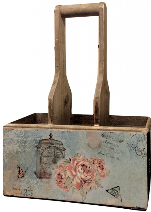 nyc097_Vintage Rose Pink Wooden Storage Holder