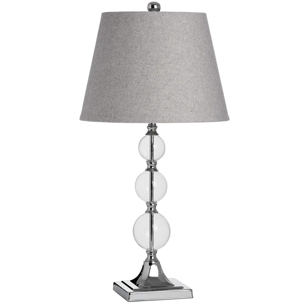 18320 Contemporary Glass Metal Grey Table Lamp