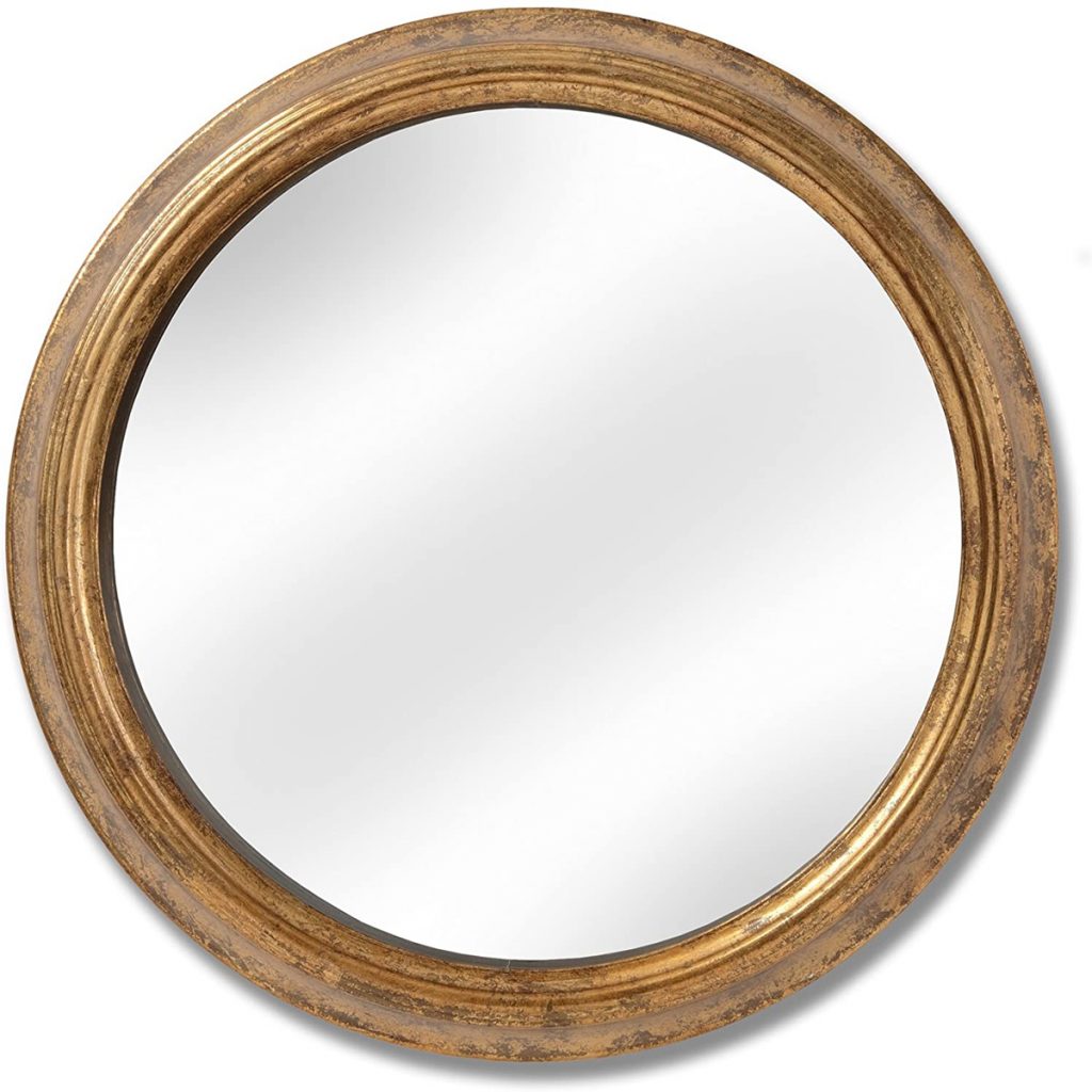 18384-a Large Gold Deep Frame Wall Mirror