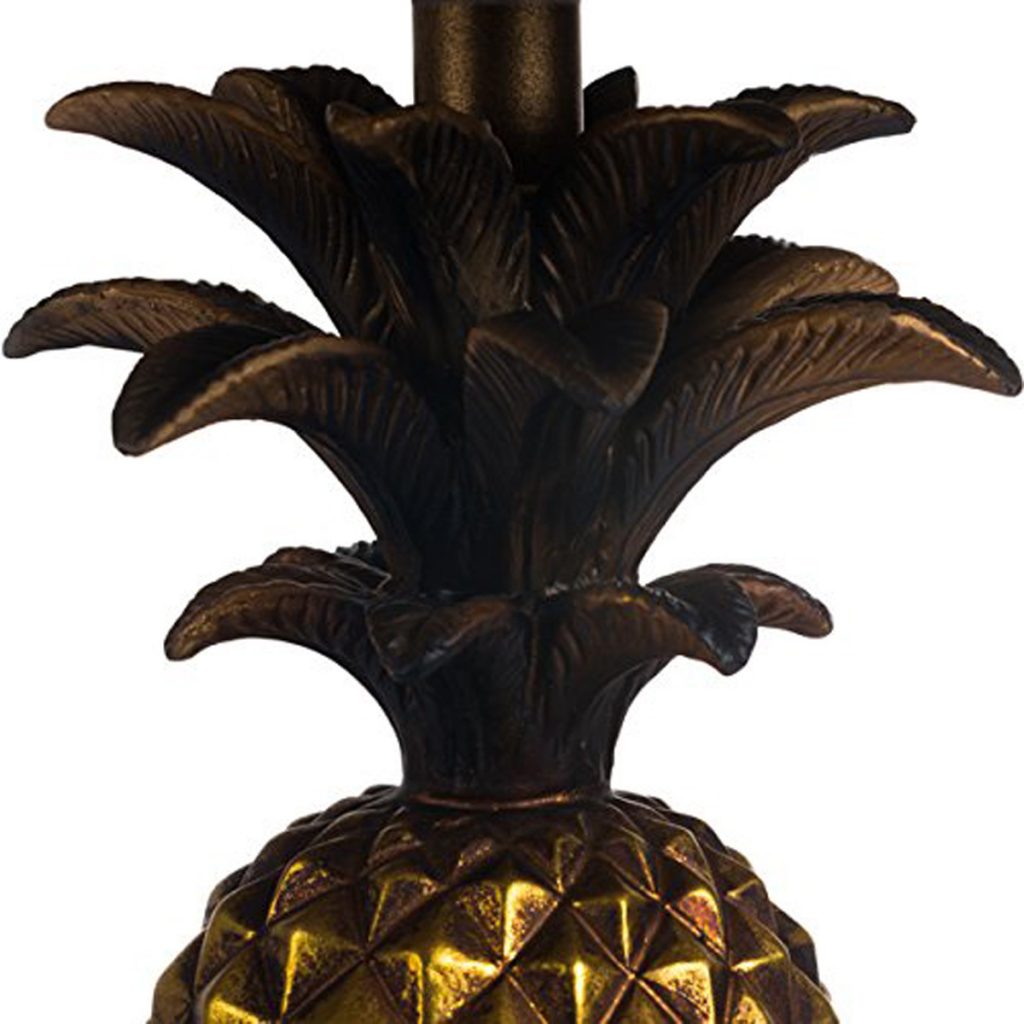 18824-a Antique Gold Pineapple Black Table Lamp