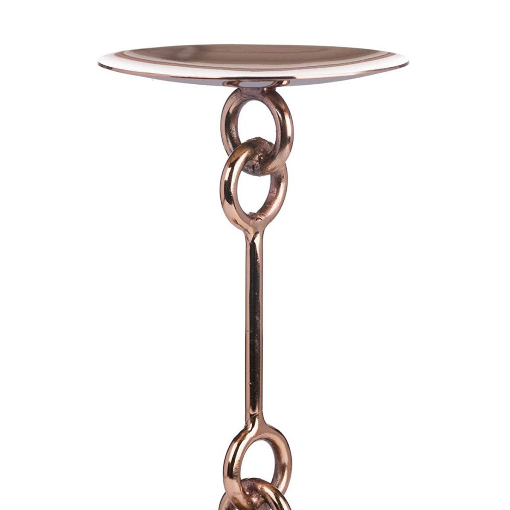 19118-a Large Chain Link Copper Candle Holder