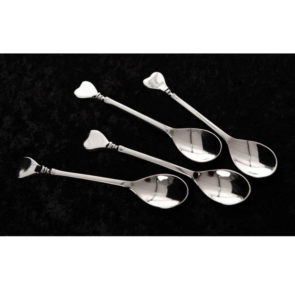 26196_Silver Heart Set of Four Teaspoons