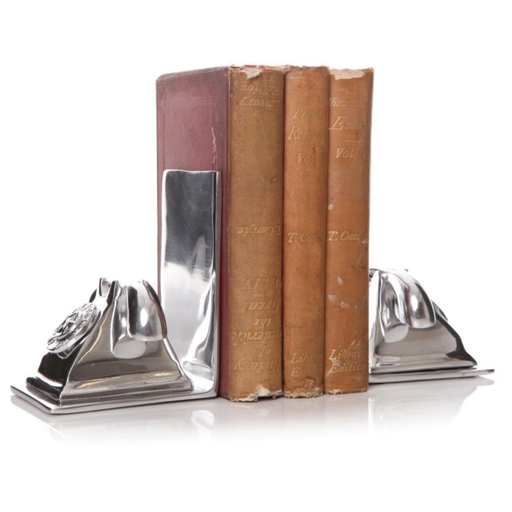 36153-5_Retro Telephone Silver Aluminium Bookends