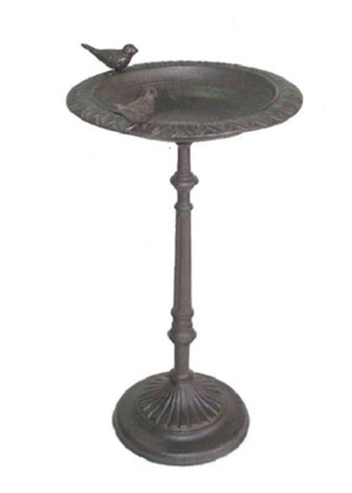 3663 Antique Style Brown Round Bird Table