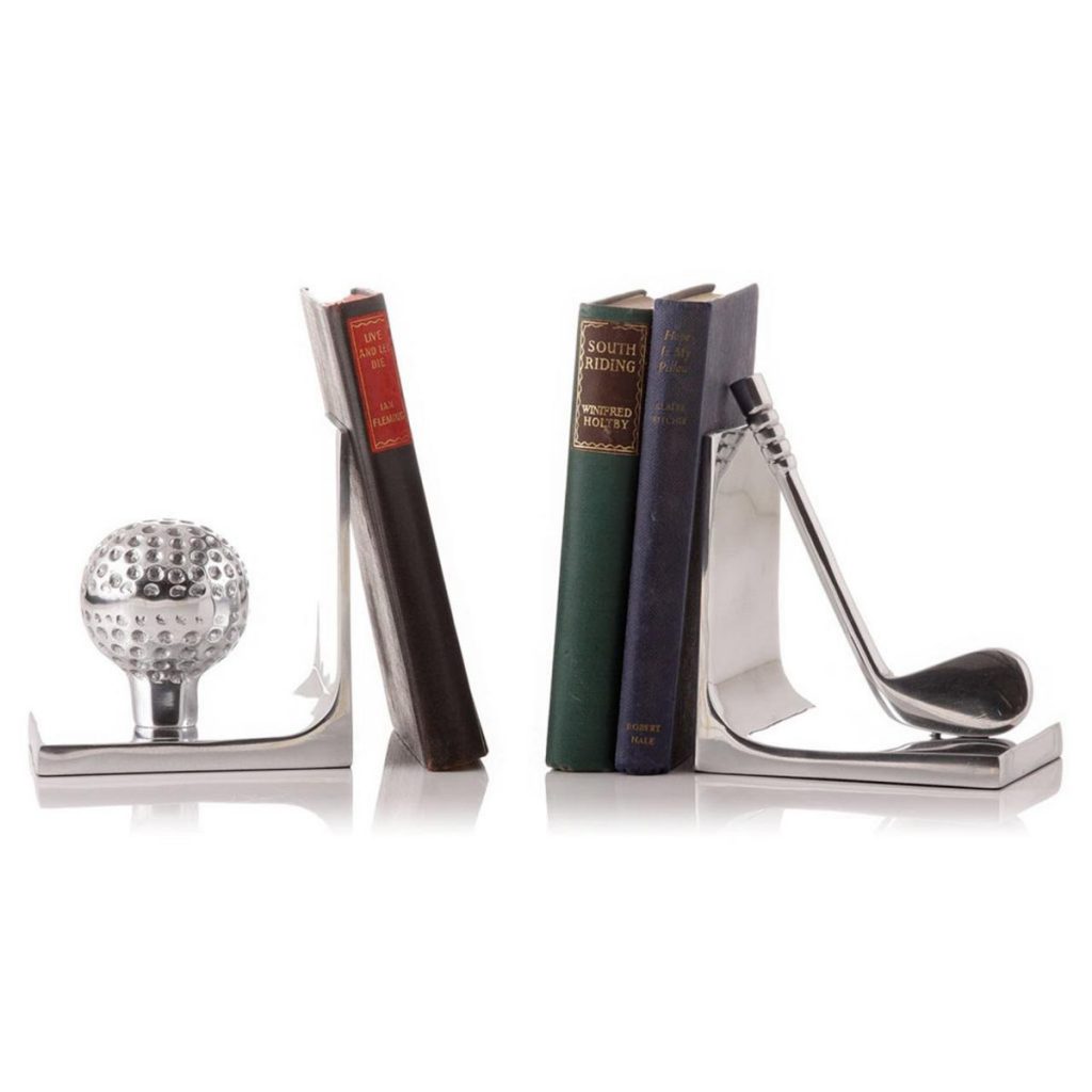 42410_Golf Club Ball Silver Bookends