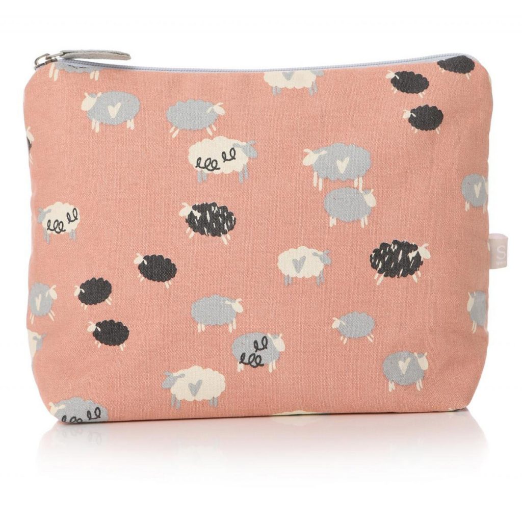 48290_Sheep Hearts Pink White Wash Bag