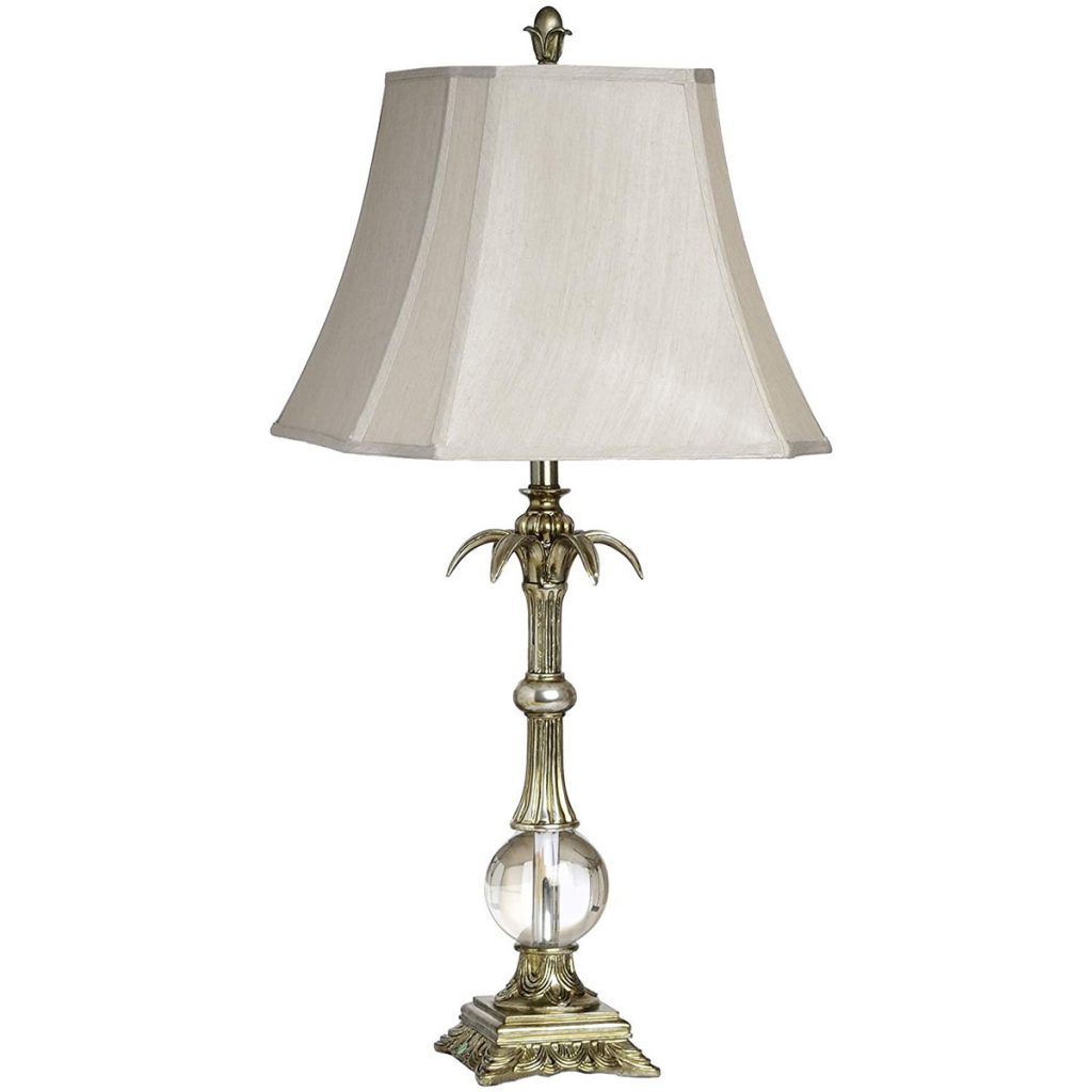 8976 Large Antique Silver Gold Table Lamp