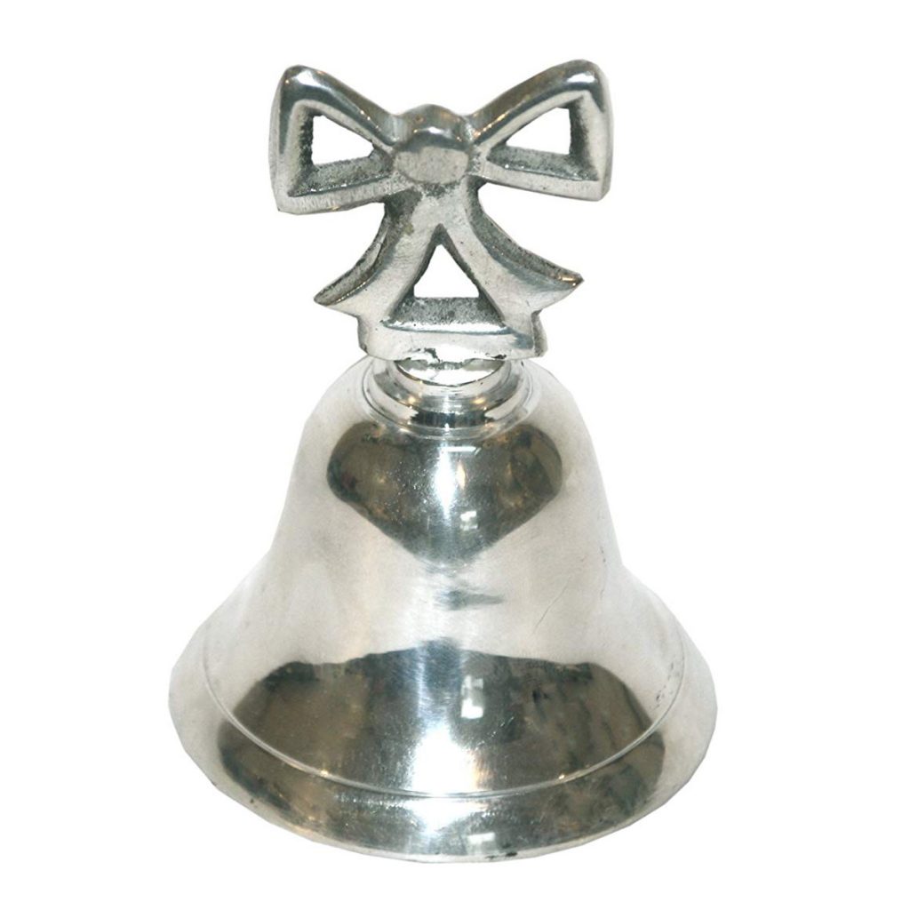 CP007_1 Vintage Style Silver Bell Ornament