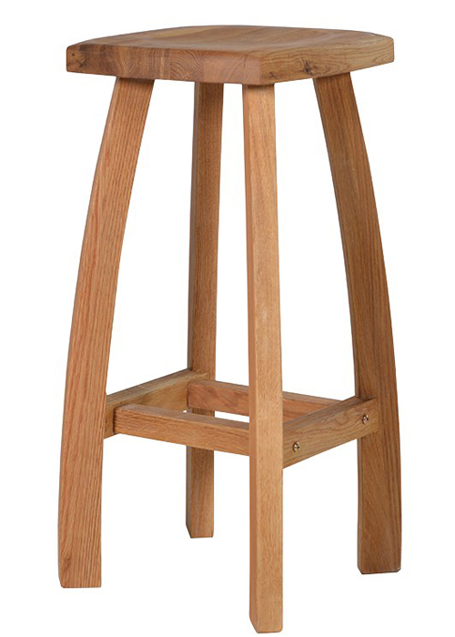 OA073 Square Oak Breakfast Bar Stool