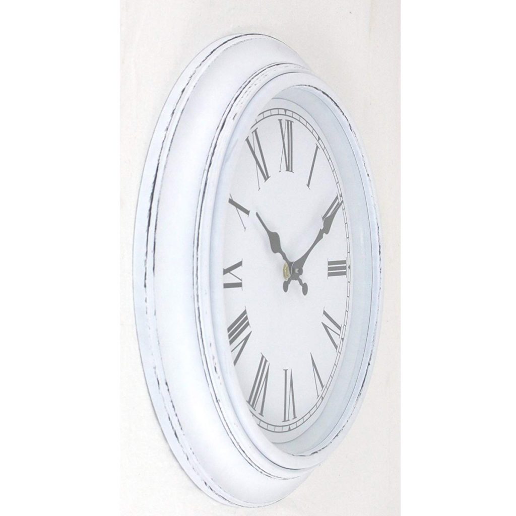 PC321B 1 Vintage Style Distressed White Wall Clock 1 1024x1024 