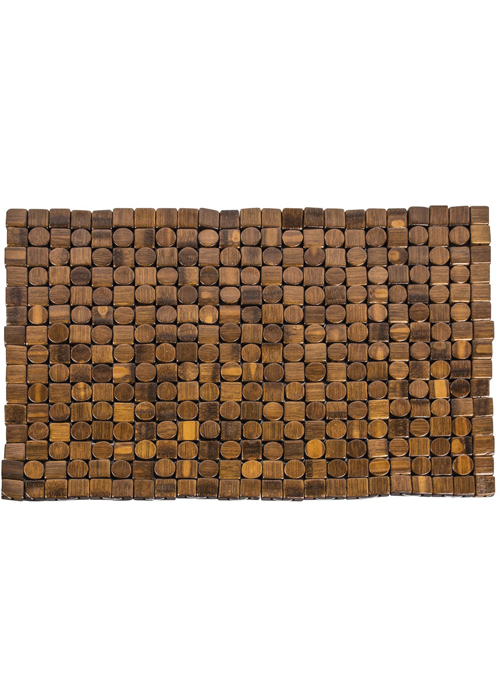 PFI003__Circles Squares Wood Brown Place Mats