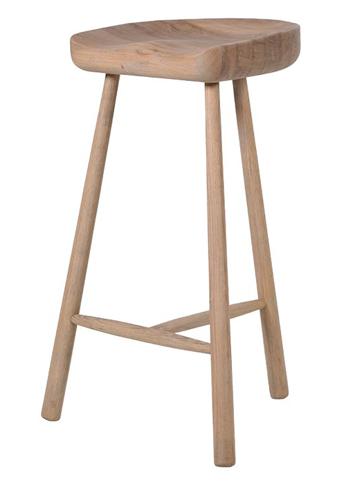 RNG090 Sturdy Oak Wood Breakfast Bar Stool