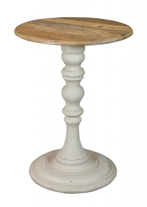 asb277__Shabby Chic Cream Wooden Pedestal Table