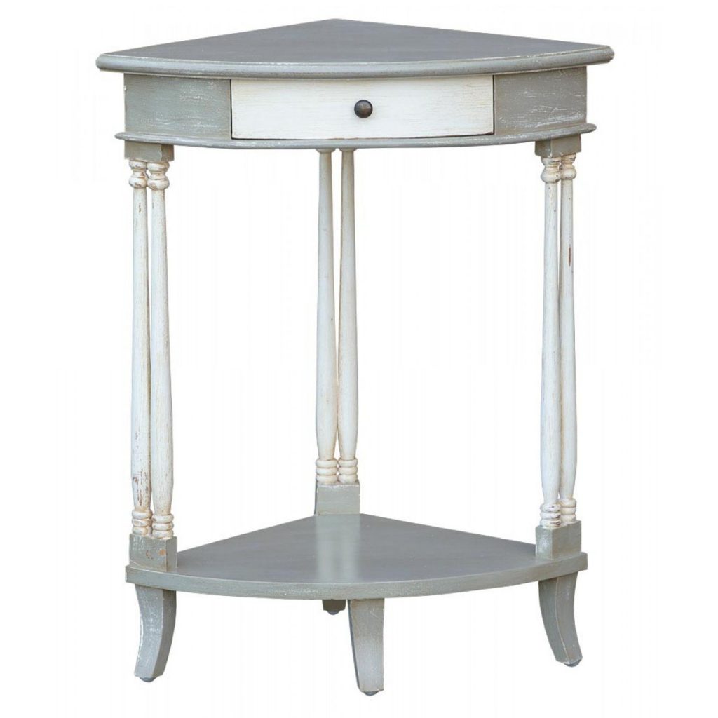 js1007-gyaw Vintage Grey White Corner Table