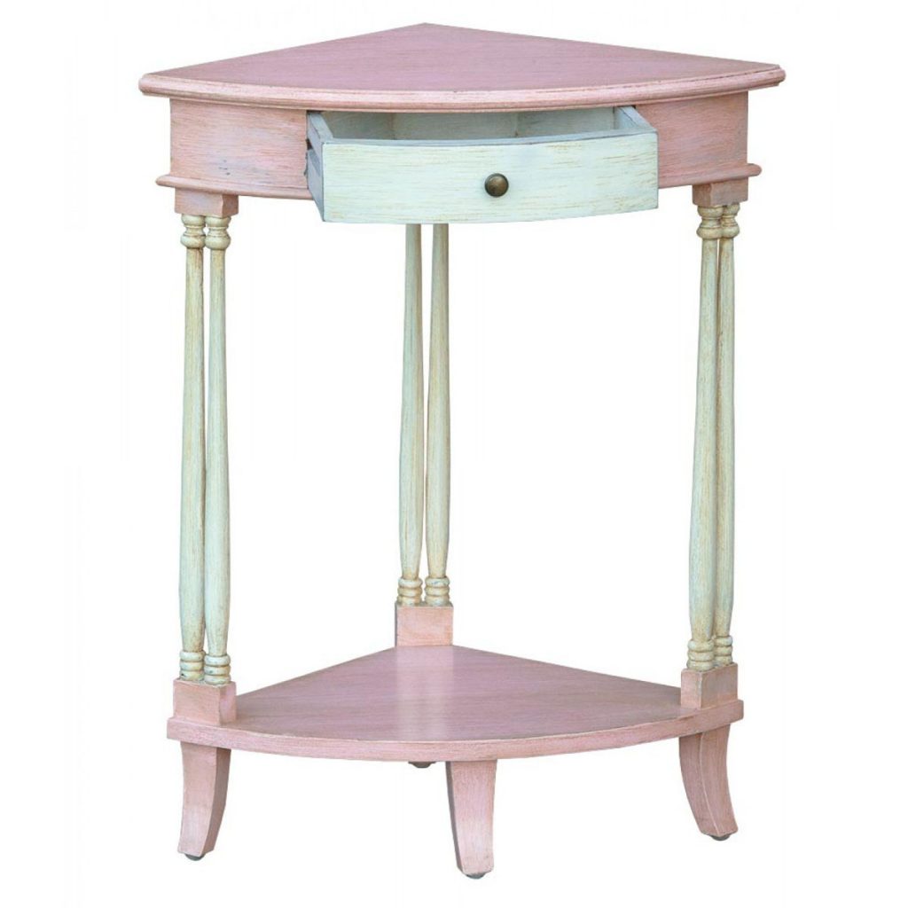 js1007-piaw-det1 Vintage Pink White Corner Table