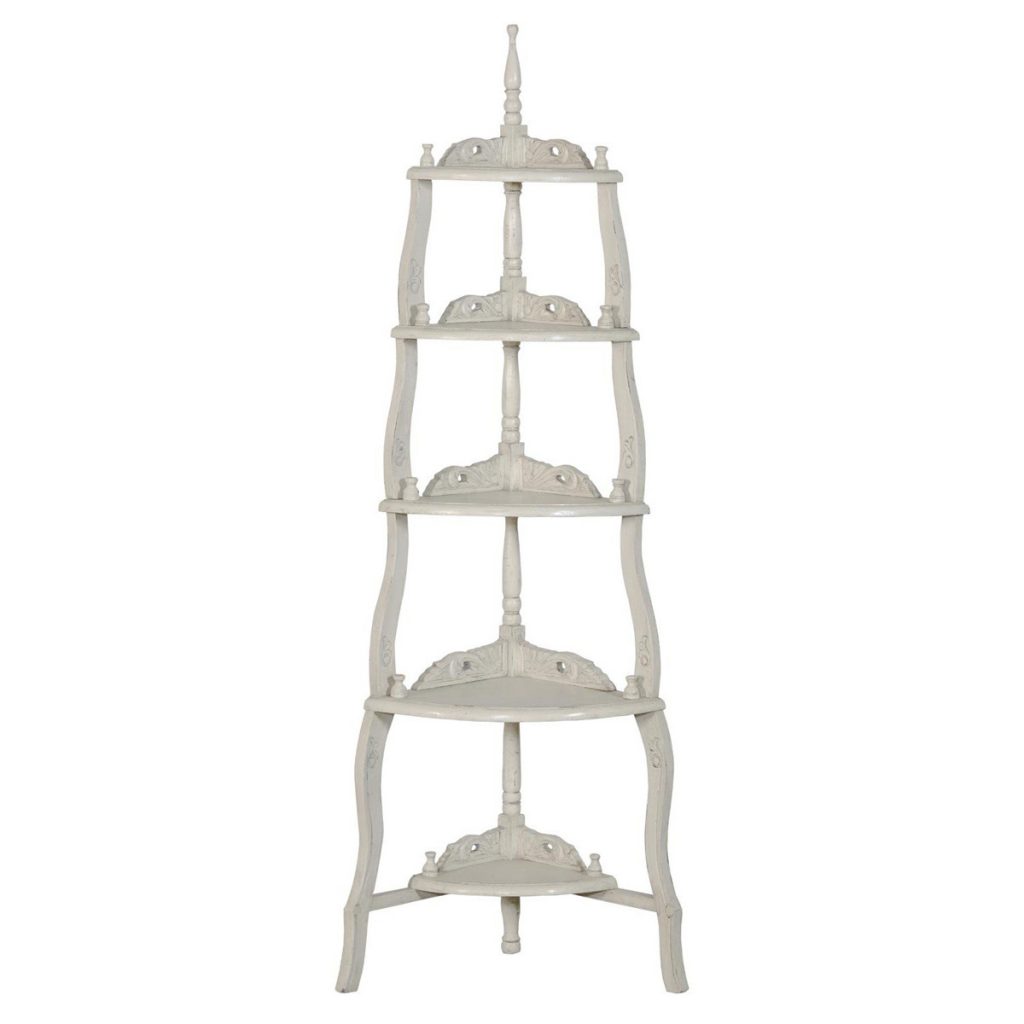 js2103-aw Vintage Grey Display Corner Shelf Rack