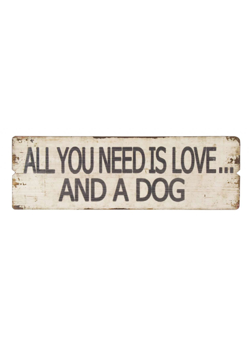 pgo027_Vintage Style Love Dog Wood Wall Plaque