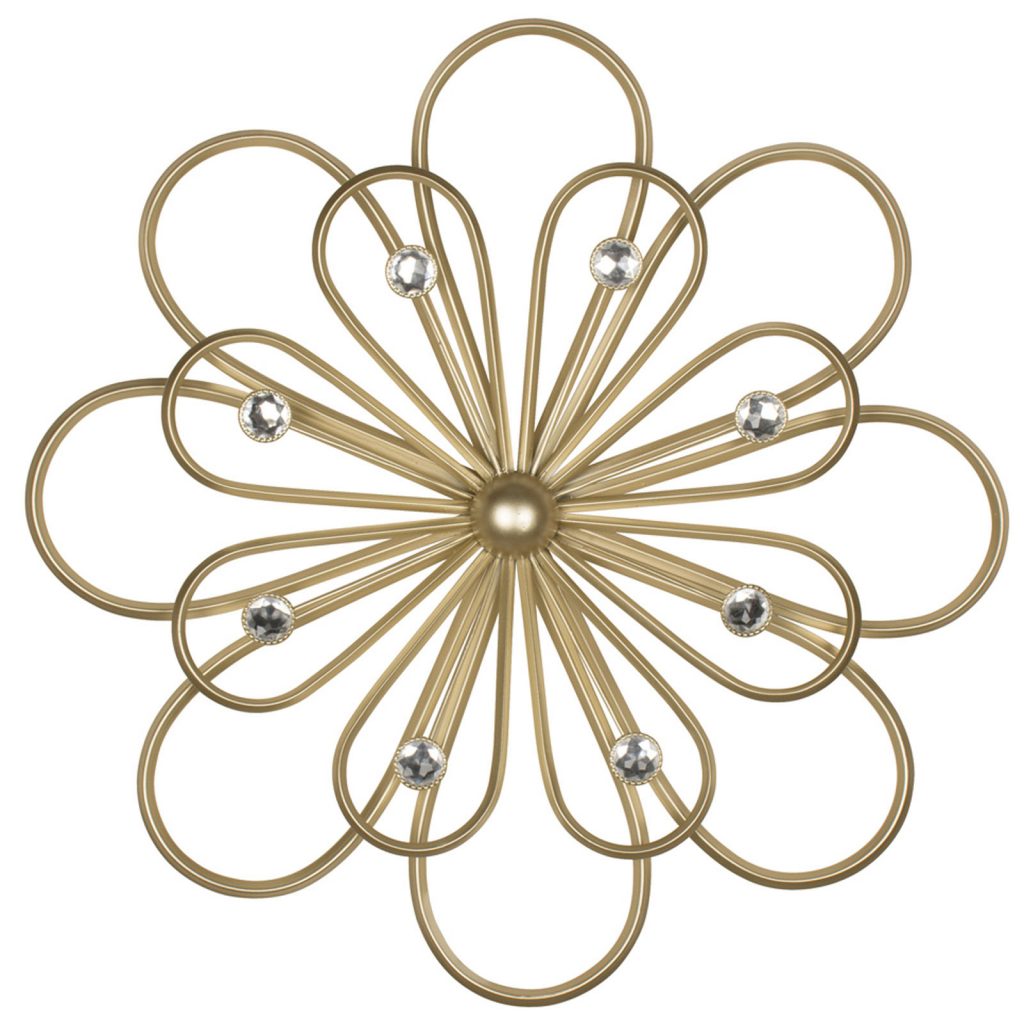 Flower Gold Diamante Wall Hanging Art a