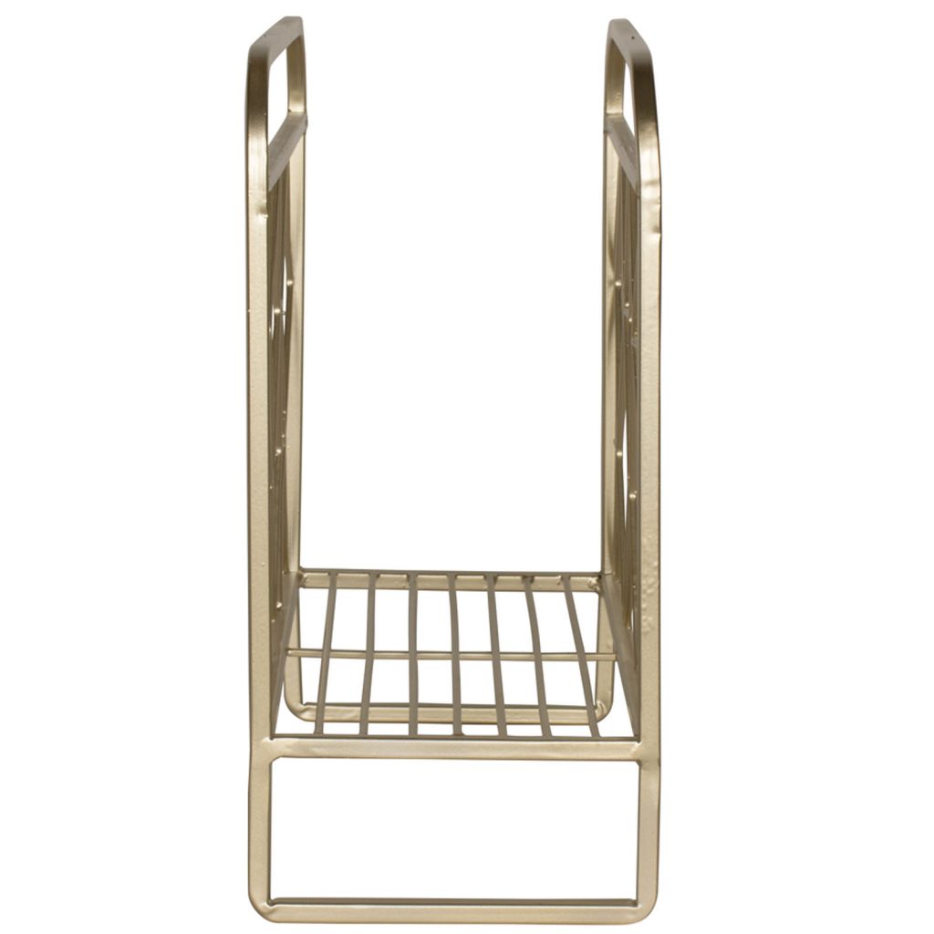 Geometric Gold Metal Newspaper Magazine Rack a