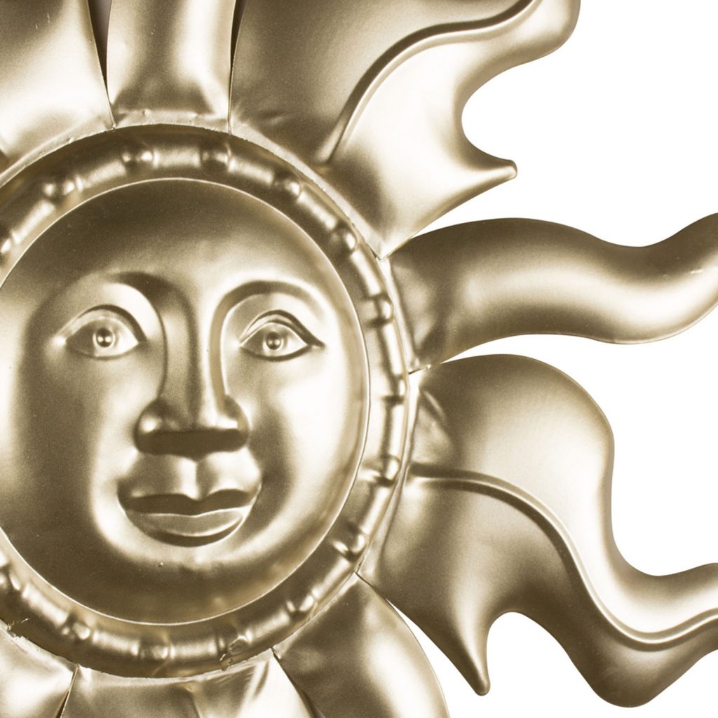 Large Burning Sun Gold Wall Art