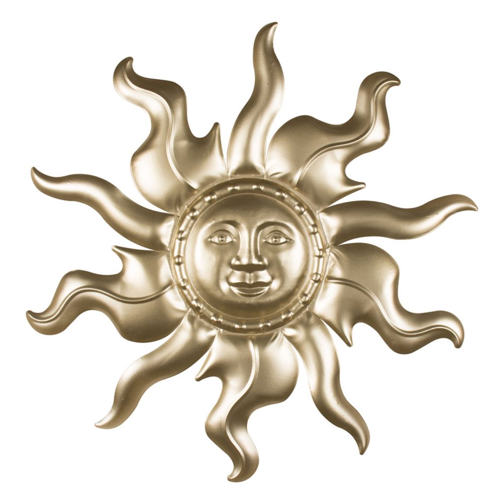 Large Burning Sun Gold Wall Art a