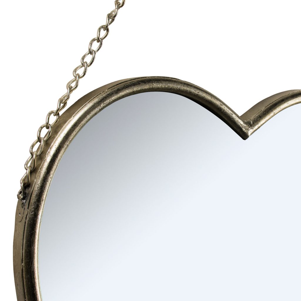 Love Heart Silver Grey Wall Mirror a