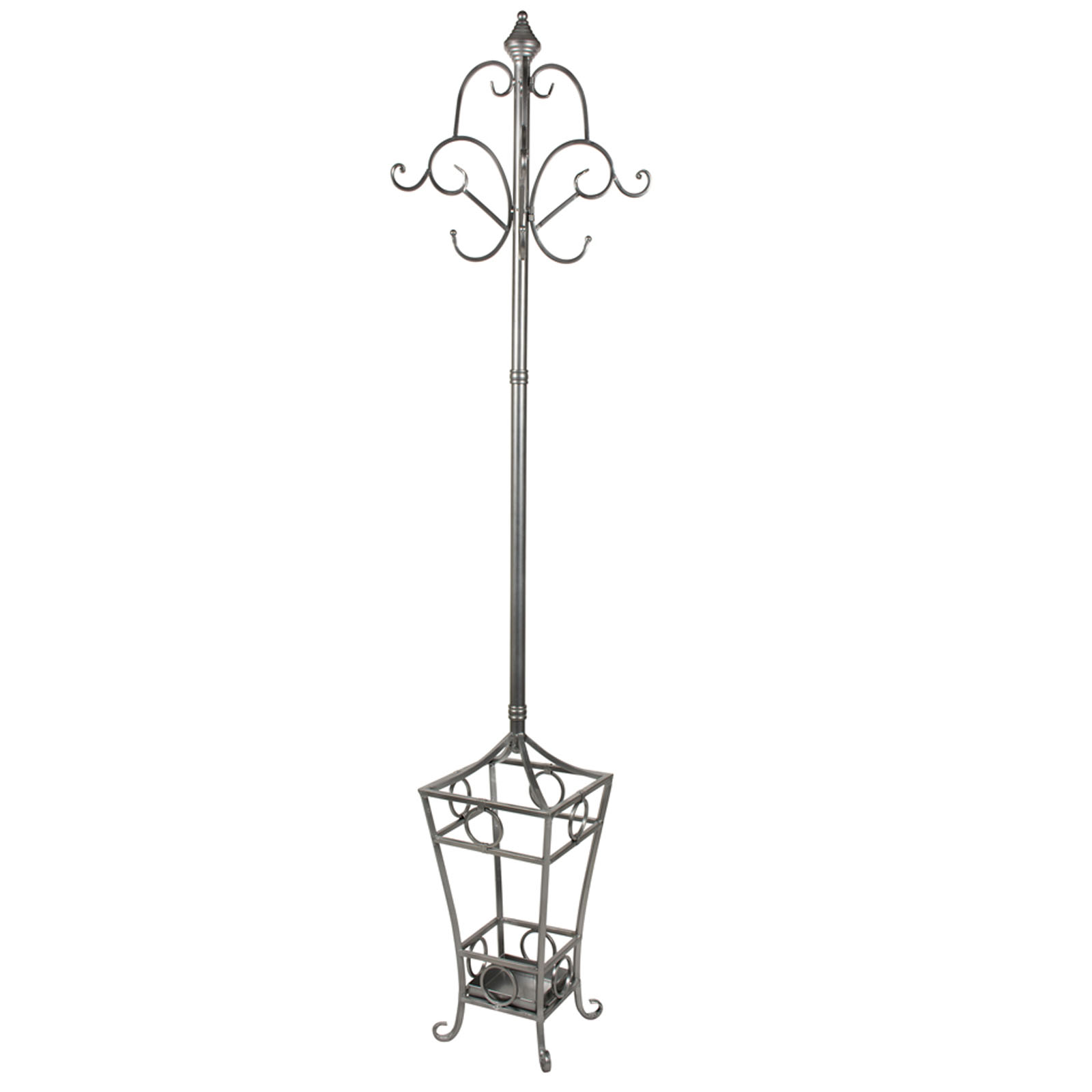 Ornate Silver Free Standing Coat Stand a - Interior Flair