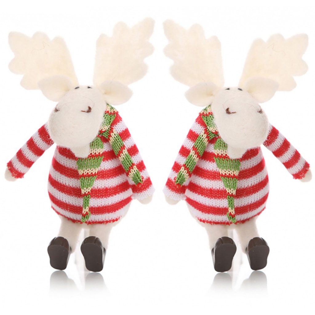 Reindeer Knitted Decoration Toys Set of 2