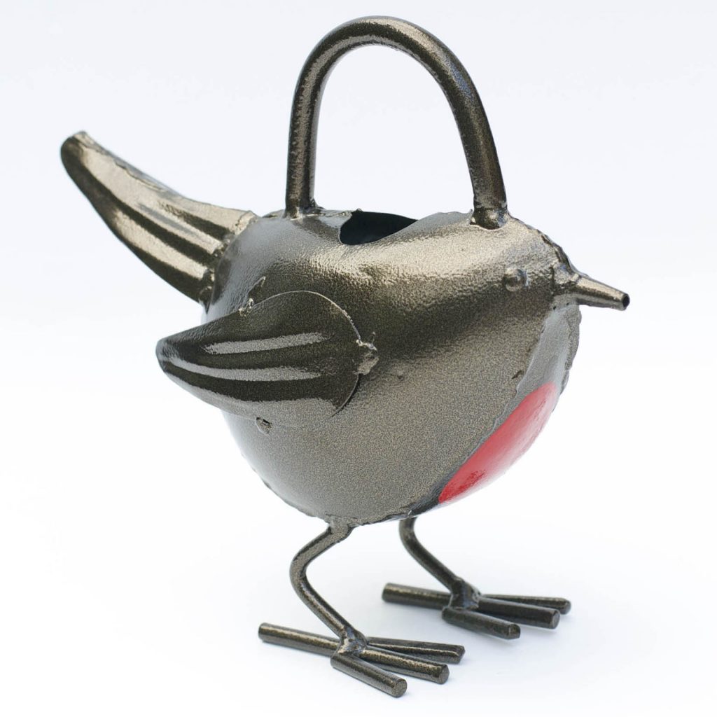 Rustic Unique Robin Metal Watering Can