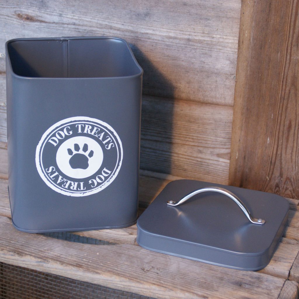 Slate Grey Dog Food Storage Tin