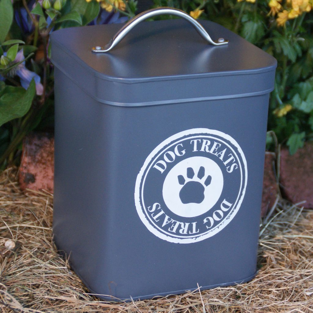 Slate Grey Dog Food Storage Tin a